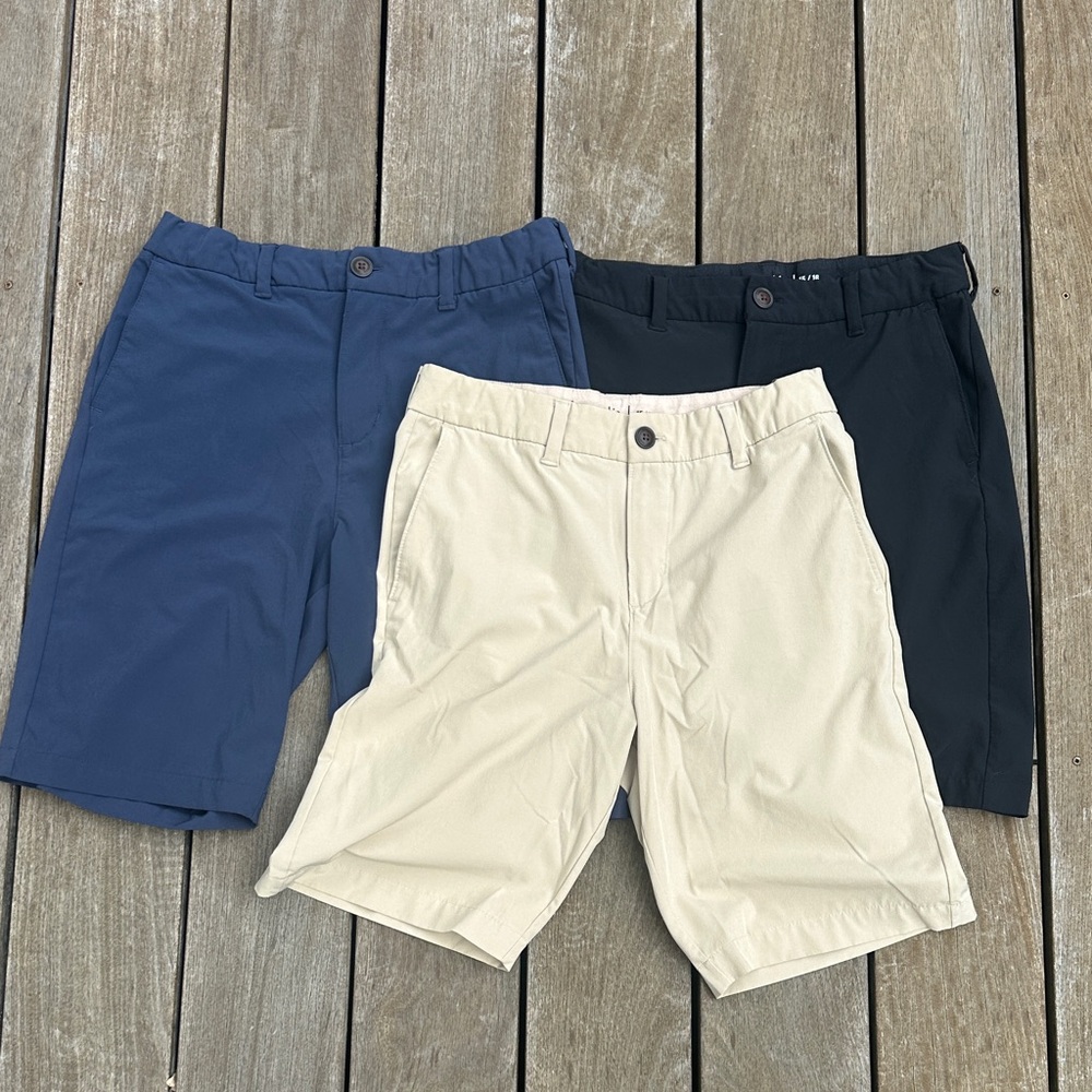 Abercrombie Kids Flat Front Shorts - Blue, Beige, Black